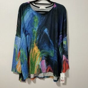 NWT Jess & Jane Layla French Brushed Knit Tunic Top Size Large